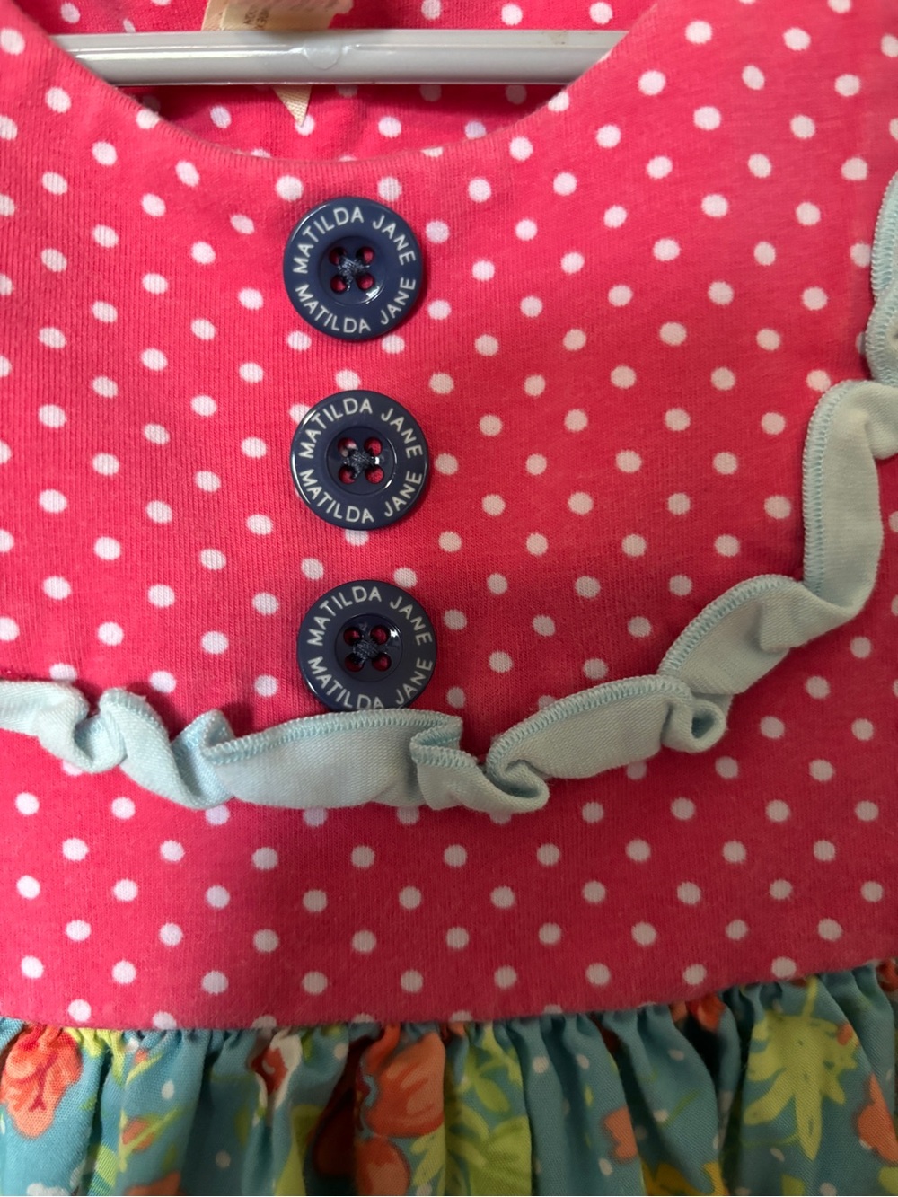 Matilda Jane Girls' Pink & Aqua Floral Sleeveless Dress 2T - Picture 3 of 4